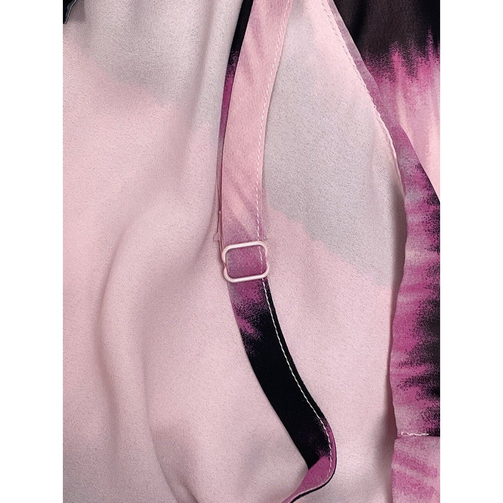 Torrid Women Sz 0 Sophie Pink Striped Spaghetti Strap Blouse Top Layered - Picture 8 of 8